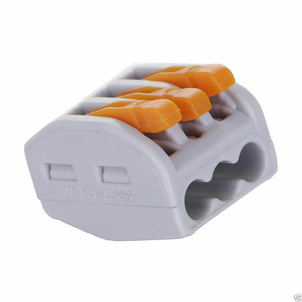 Reusable Spring Lever Electrical Wire Connectors, 2/3/5 Way, Quick Push-In Terminal Block