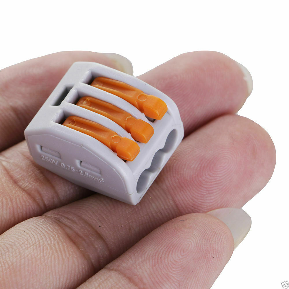 Reusable Spring Lever Electrical Wire Connectors, 2/3/5 Way, Quick Push-In Terminal Block