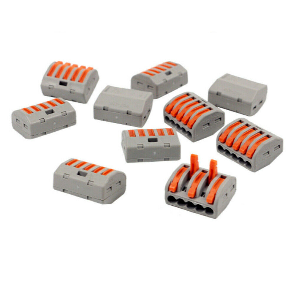 Reusable Spring Lever Electrical Wire Connectors, 2/3/5 Way, Quick Push-In Terminal Block