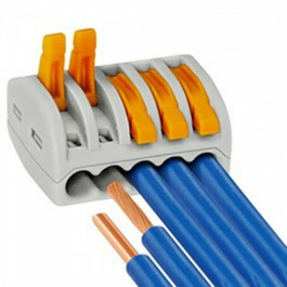 Reusable Spring Lever Electrical Wire Connectors, 2/3/5 Way, Quick Push-In Terminal Block