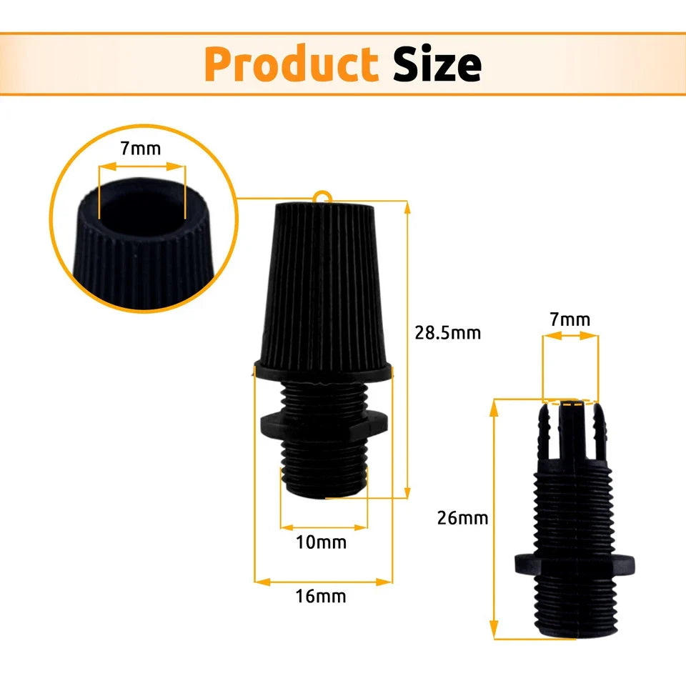 Versatile Durable Plastic 10mm Male Thread Cord Grips for Pendant Cables