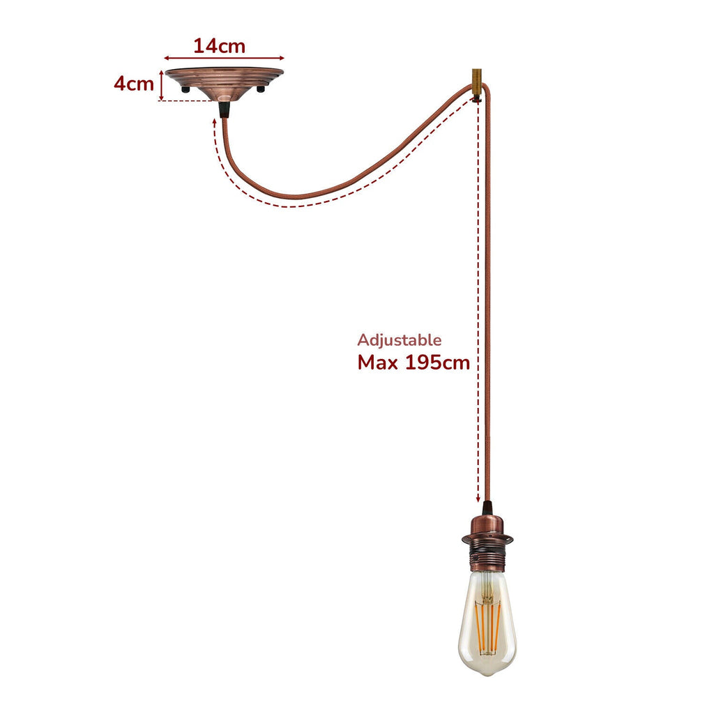 Industrial Hemp Rope E27 Modern Hanging Retro Lamp ~5768