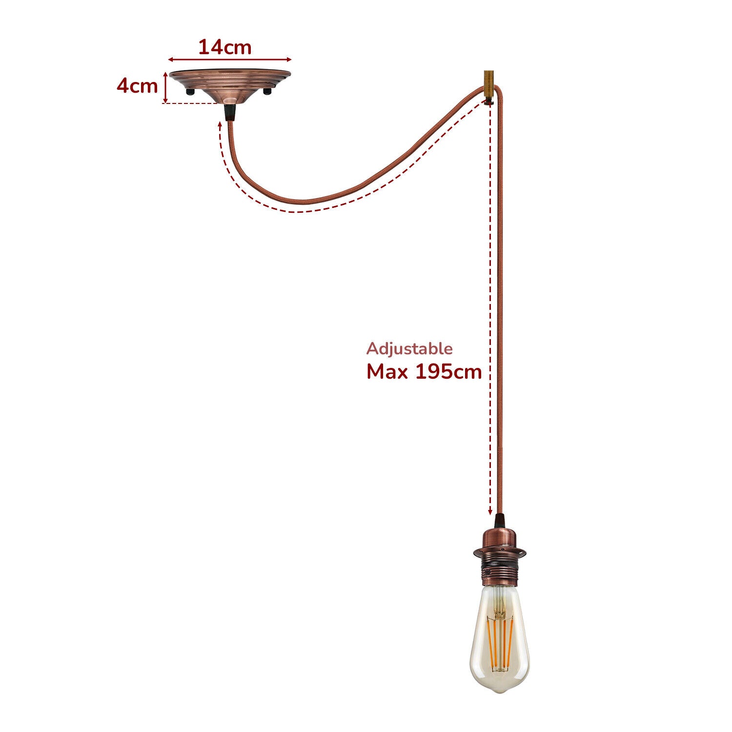 Industrial Hemp Rope E27 Modern Hanging Retro Lamp ~5768