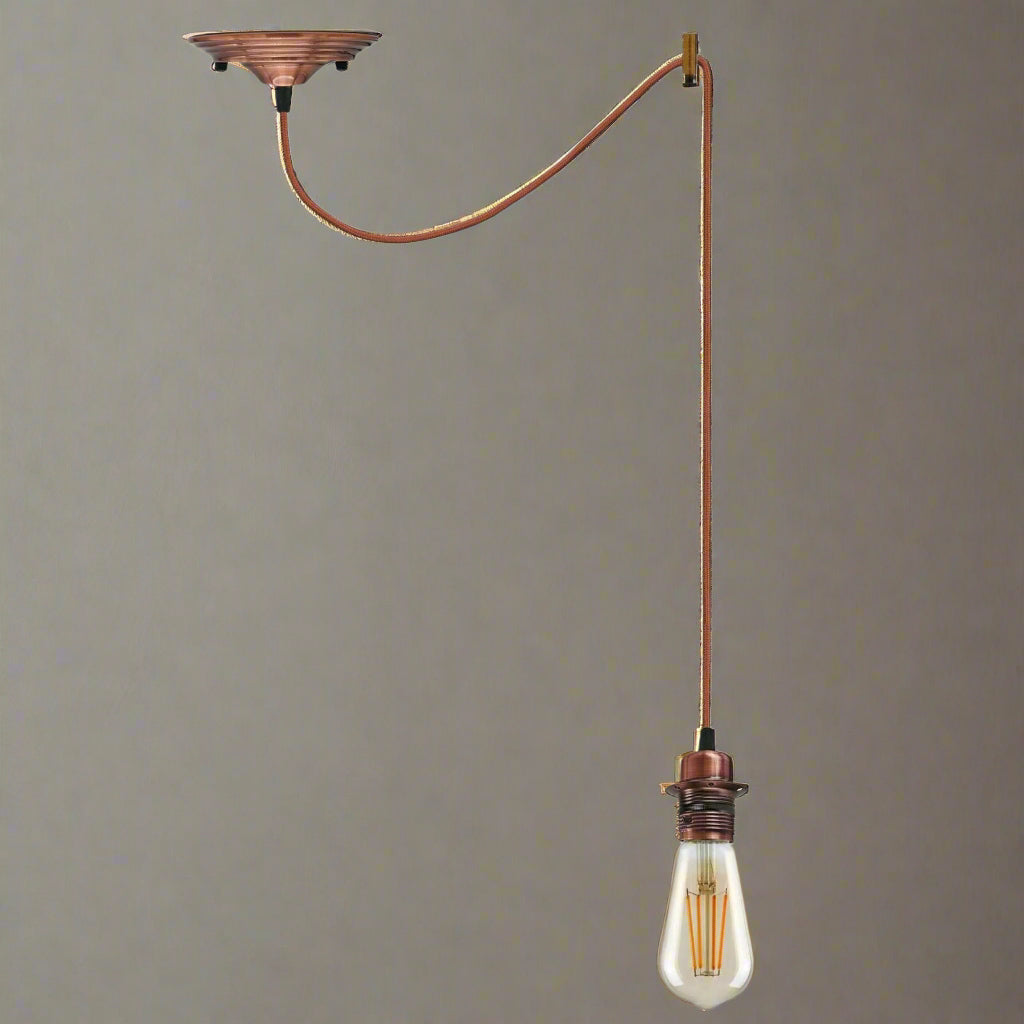 Industrial Hemp Rope E27 Modern Hanging Retro Lamp ~5768