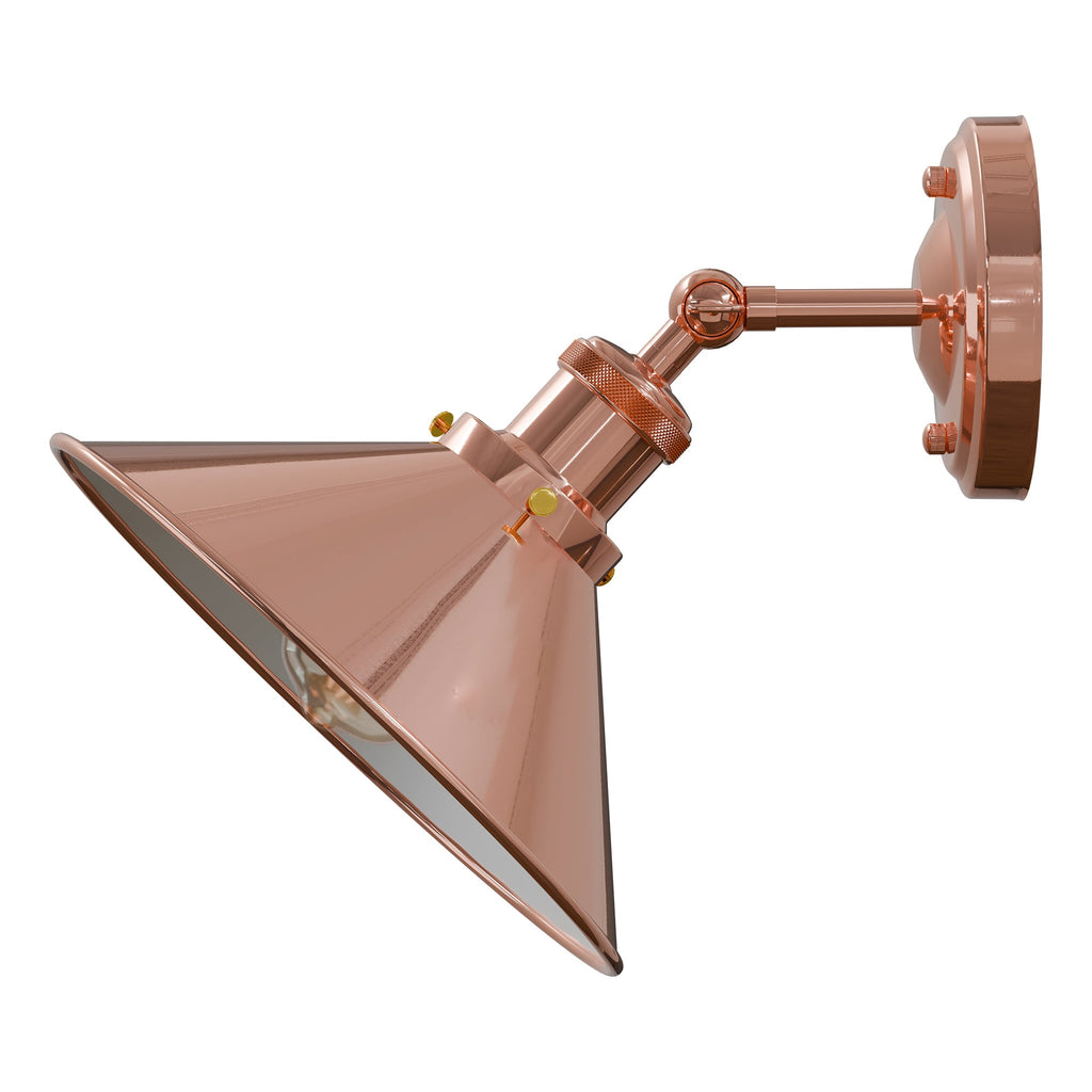 Industrial Metal Adjustable Wall Sconce Lamp, E27 Cone Shade Lighting Fixture