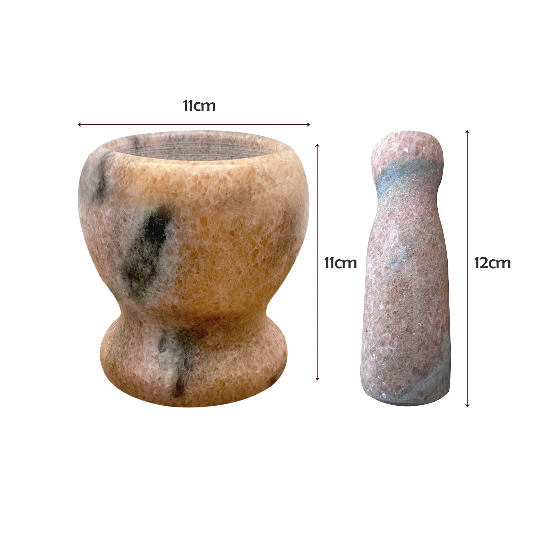 Premium Polished Marble Pestle and Mortar Set, Herb Crusher, Spice Grinder, Guacamole Bowl