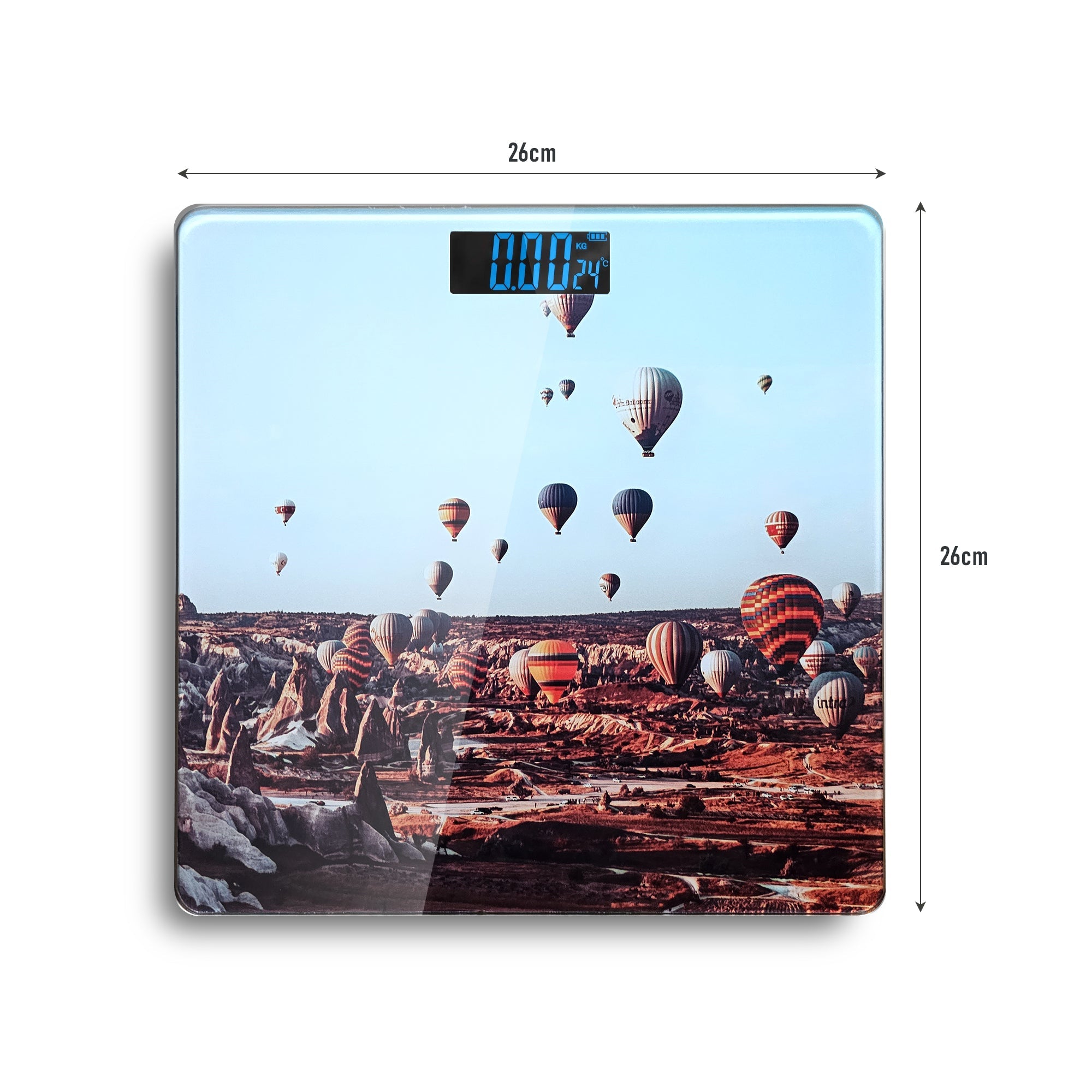 High Precision Digital Bathroom Scale, Stylish Printed Square Design, Accurate Weight