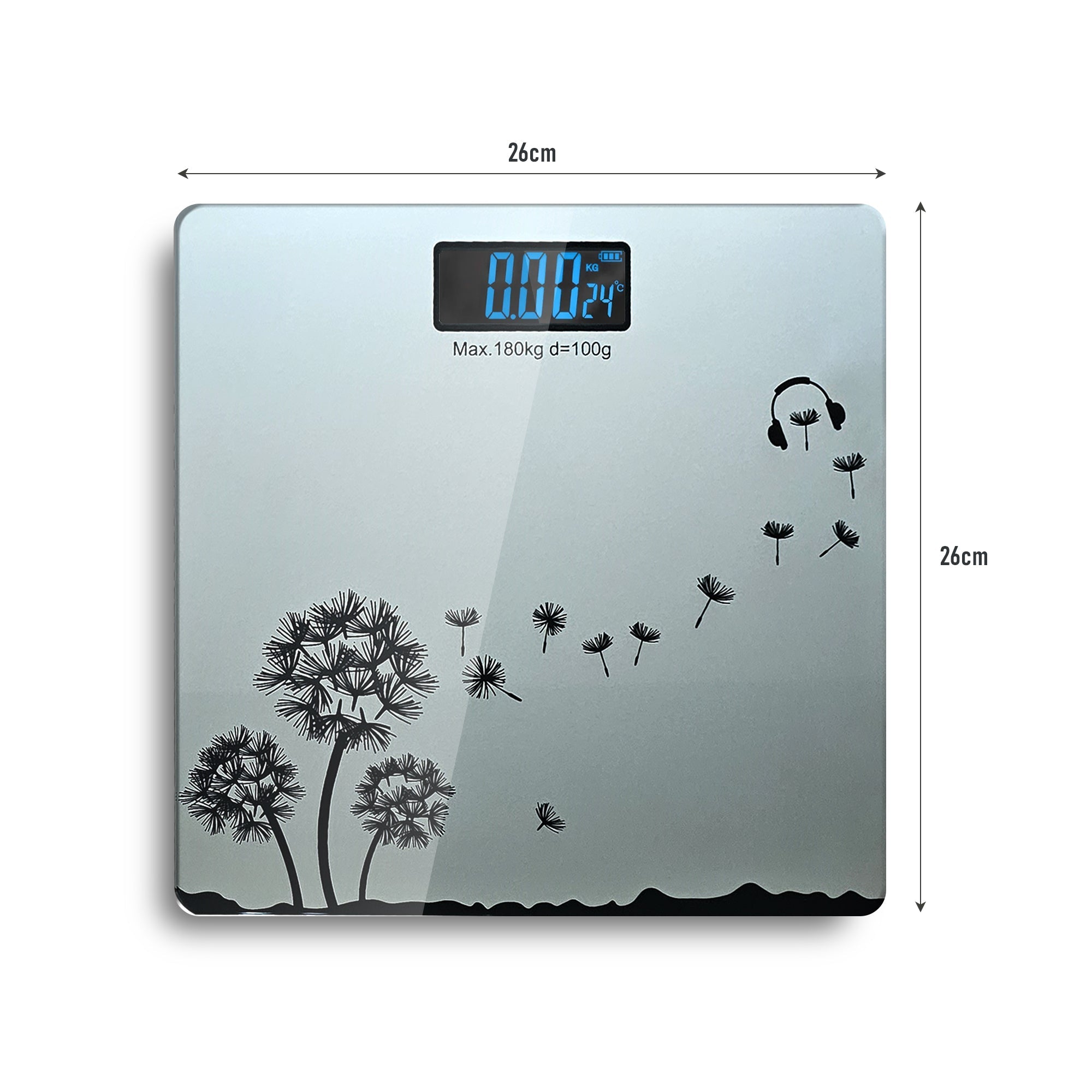Accurate Digital Printed Glass Bathroom Scale for Stylish Weight Tracking