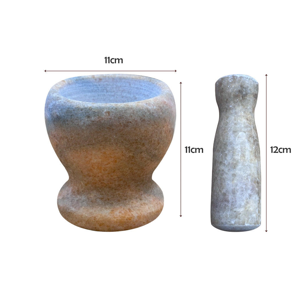 Premium Polished Marble Pestle and Mortar Set, Herb Crusher, Spice Grinder, Guacamole Bowl
