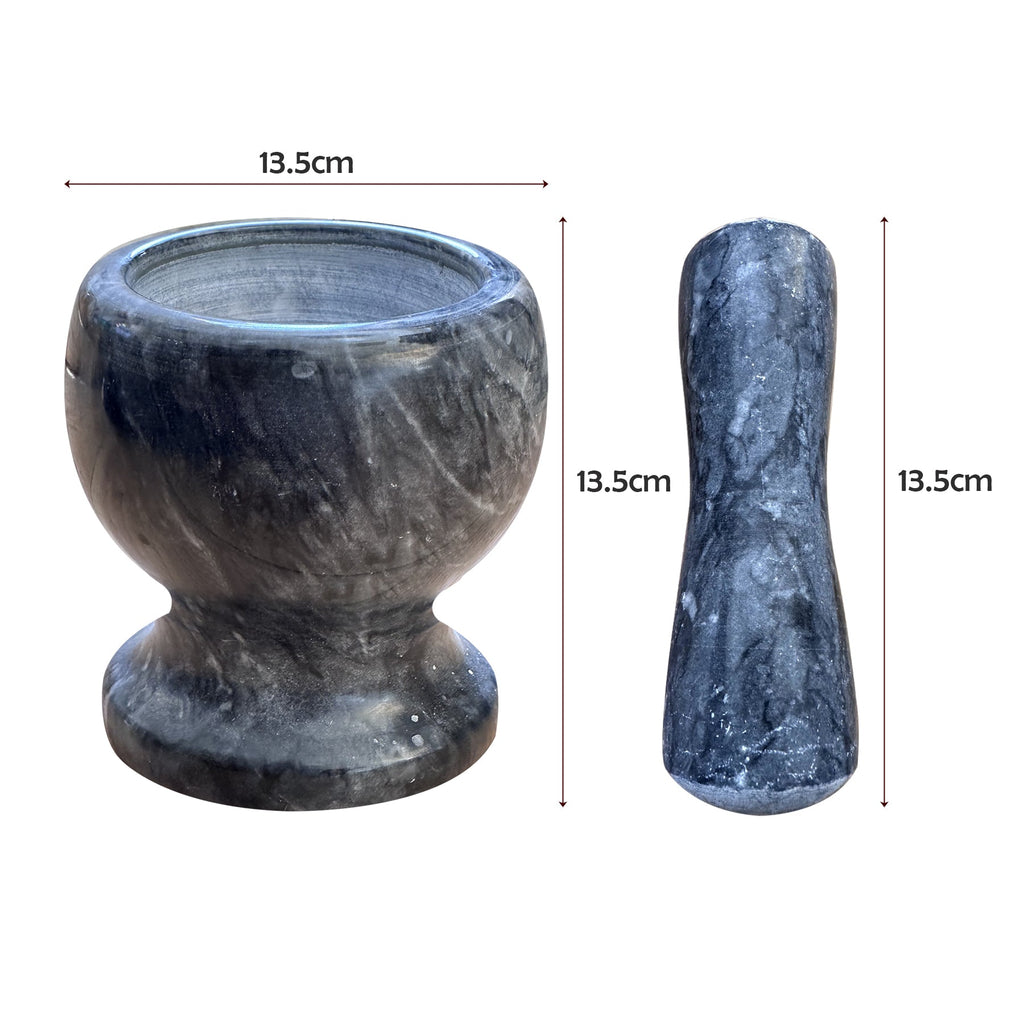 Elegant Natural Marble Mortar and Pestle Set for Herbs, Spices, and Garlic Grinding