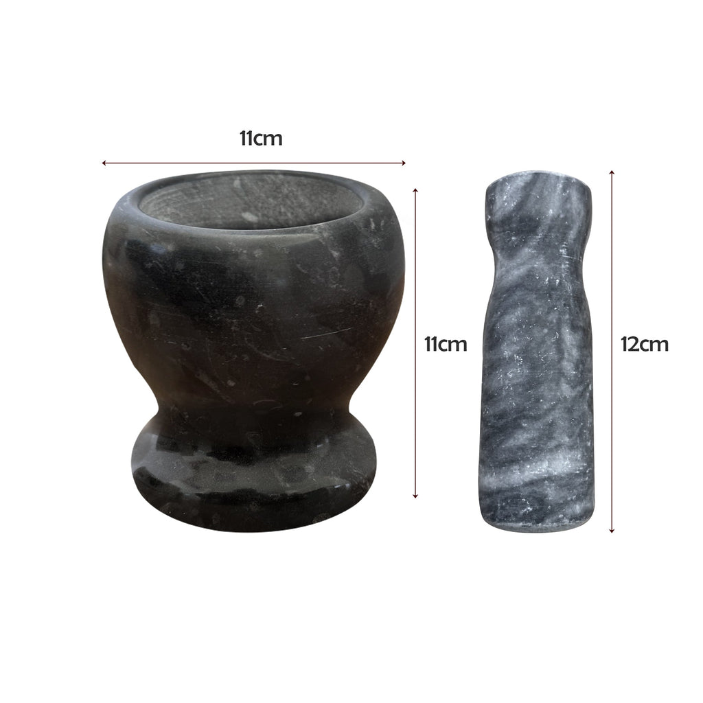Premium Polished Marble Pestle and Mortar Set, Herb Crusher, Spice Grinder, Guacamole Bowl