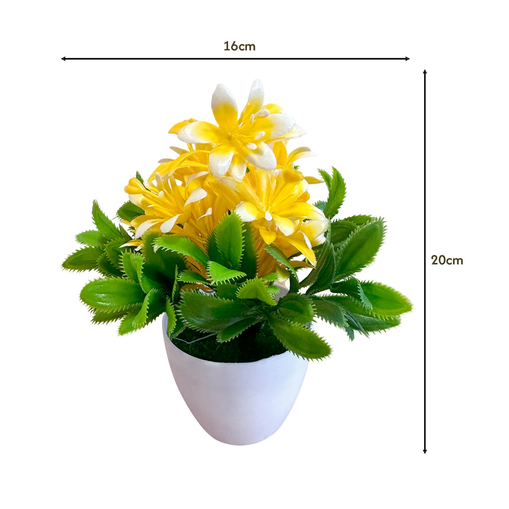 Vibrant Artificial Flowers Small Plastic Pot Indoor Fake Plants Home Decor