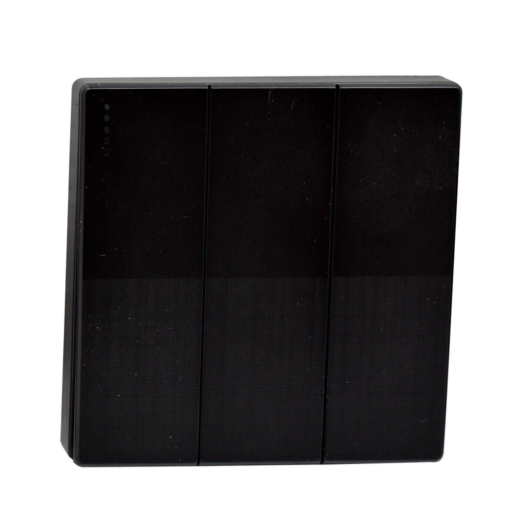 Premium Black Finish 3-Gang Screwless Wall Switch with USB Charging Ports