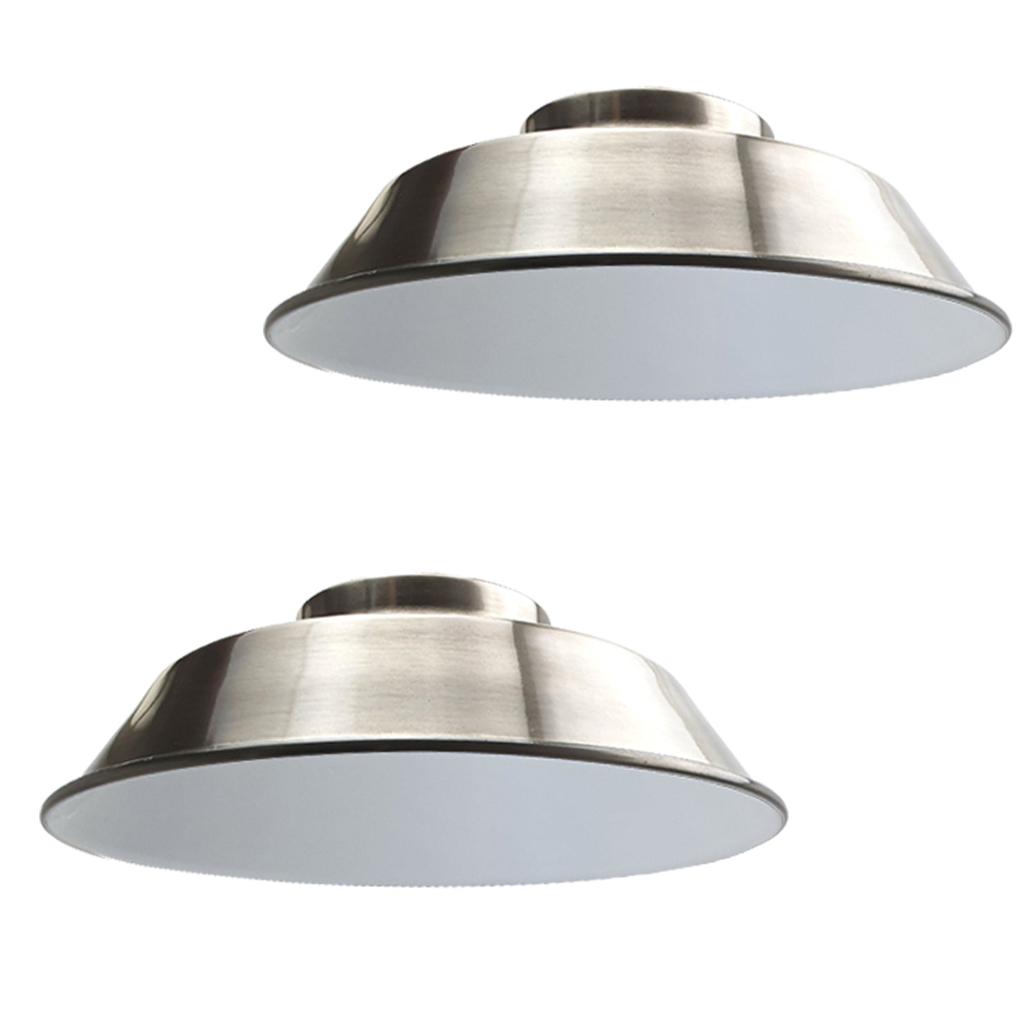 2-Pack Industrial Curvy Metal Easy-Fit Lamp Shades with Reducer Plate