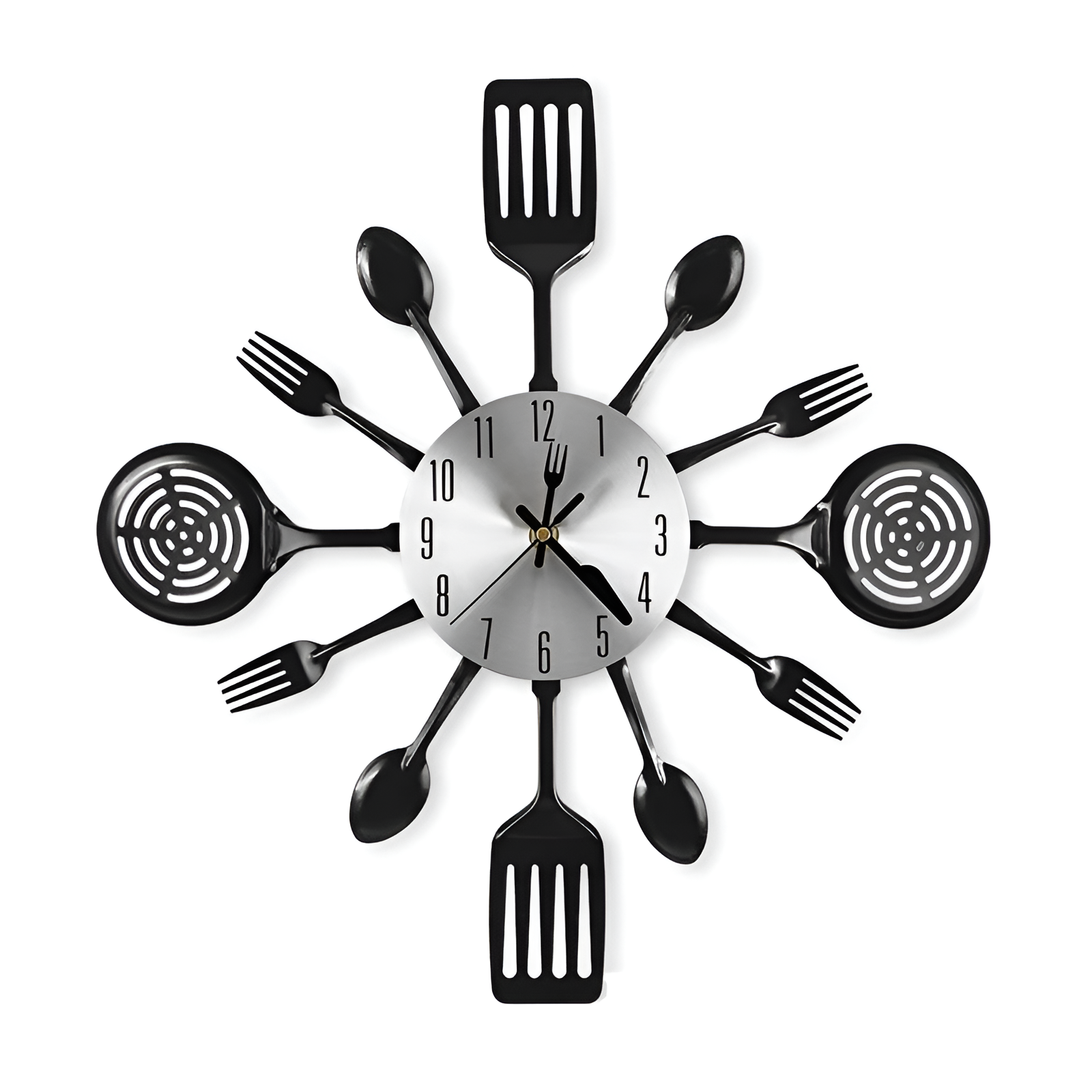 Creative Stainless Steel Kitchen Wall Clock with Forks and Spoons
