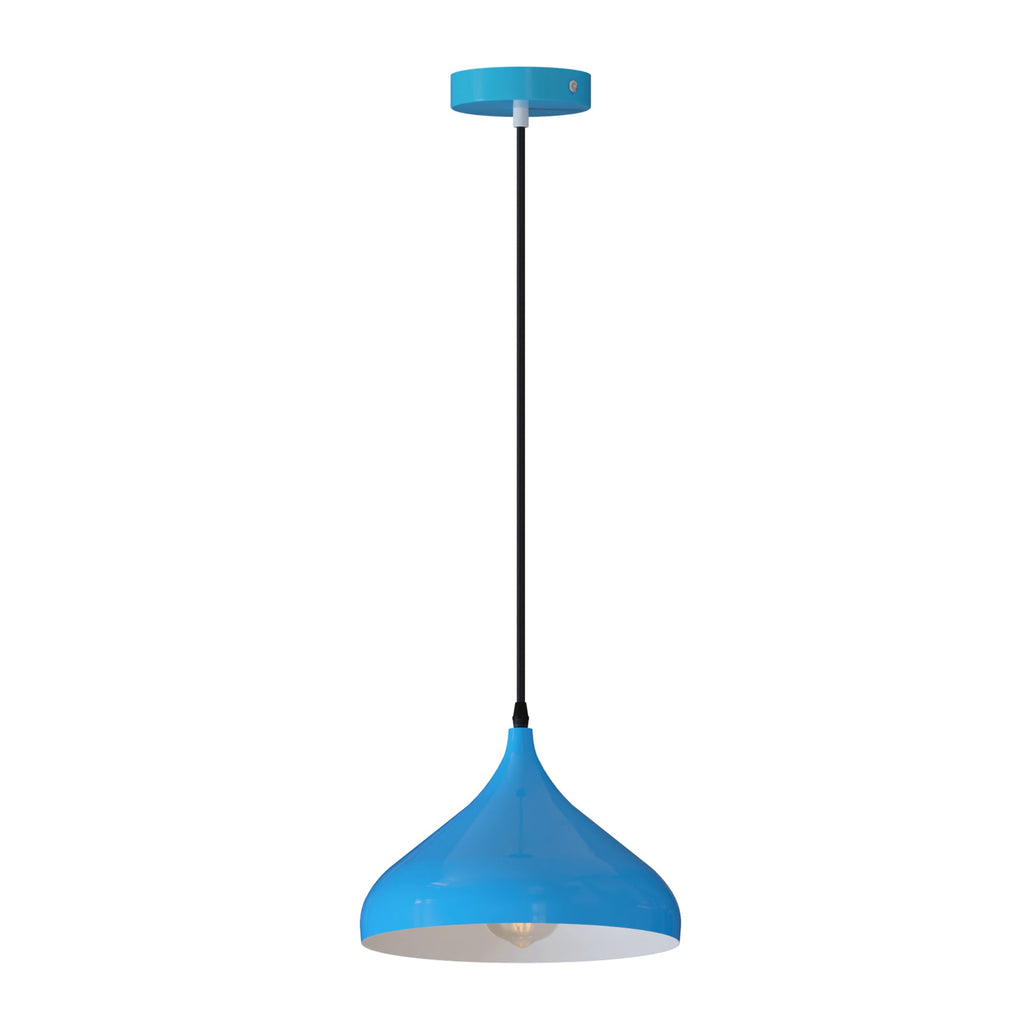 Industrial Retro Metal Pendant Light Fixture with Adjustable Cable for Home Decor