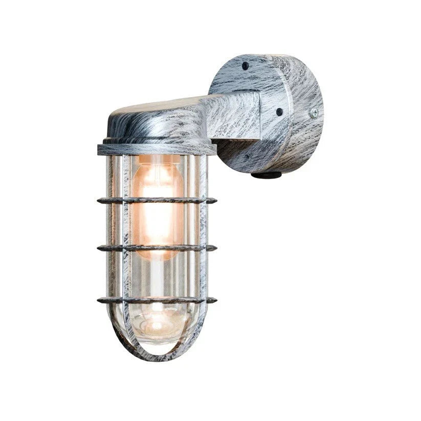 Industrial Bunker Bulkhead Cage Wall Sconce Light Fixture, Weatherproof Outdoor Metal Lamp