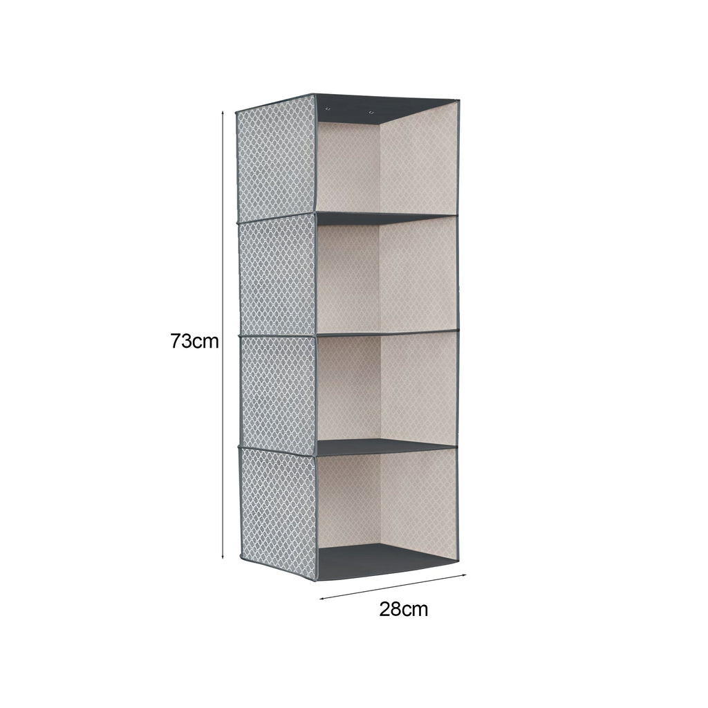 5-Shelf Fabric Hanging Closet Organizer Wardrobe Storage Unit Clothes Shelves