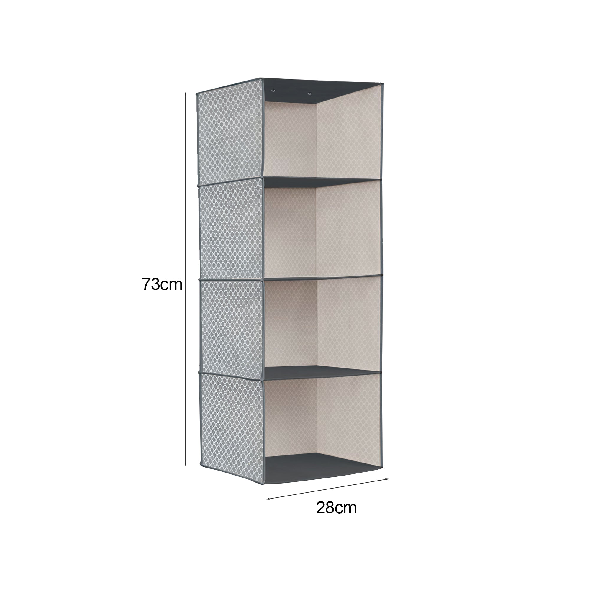 5-Shelf Fabric Hanging Closet Organizer Wardrobe Storage Unit Clothes Shelves