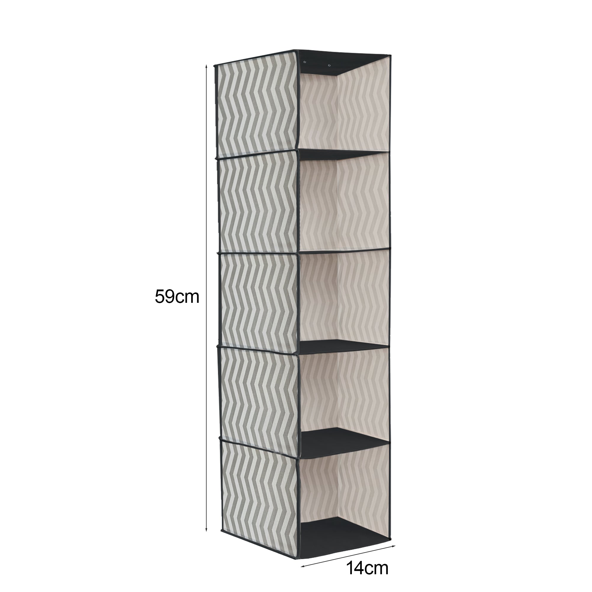 5-Shelf Fabric Hanging Closet Organizer Wardrobe Storage Unit Clothes Shelves