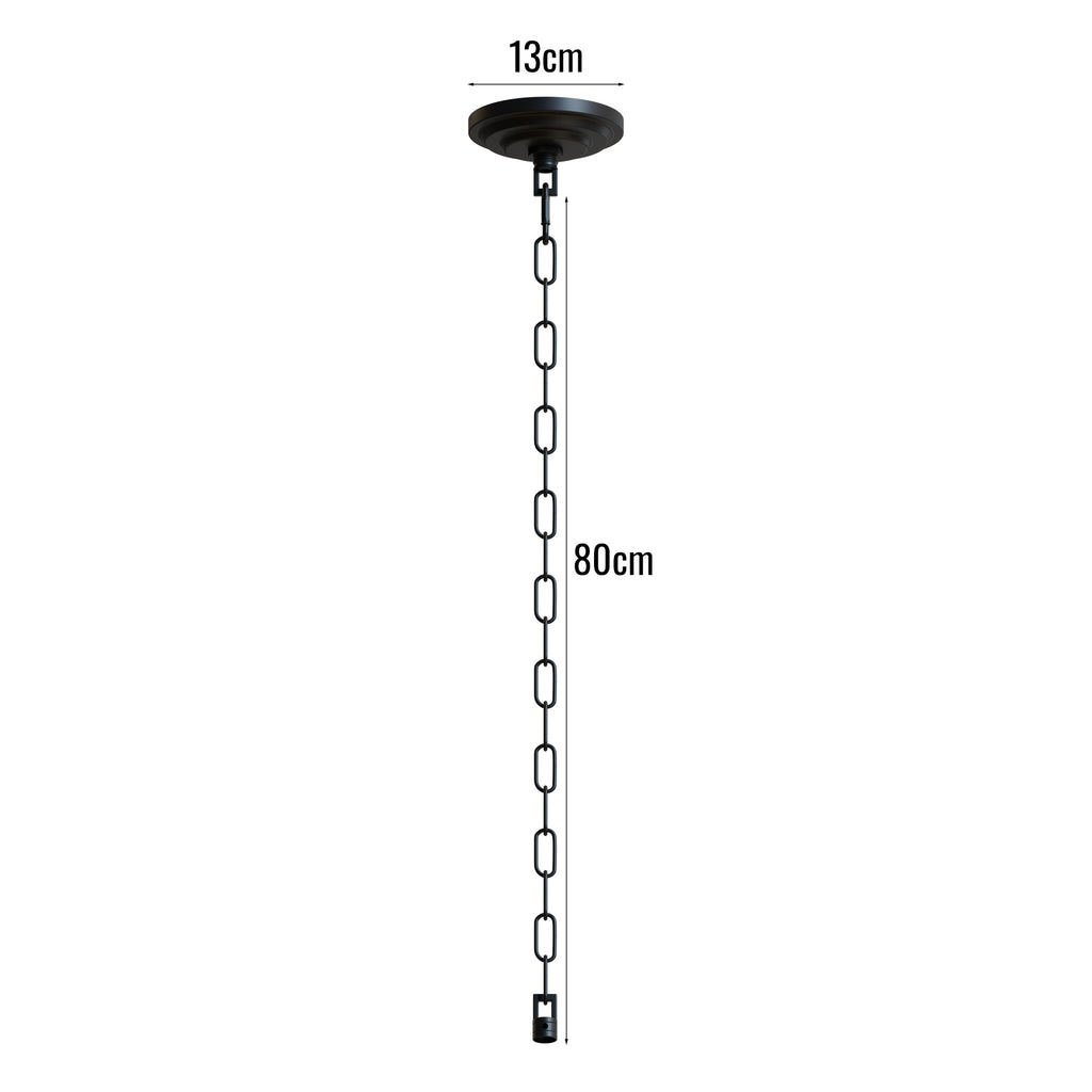Heavy-Duty Metal Ceiling Rose with Adjustable Hanging Link Chain for Lights