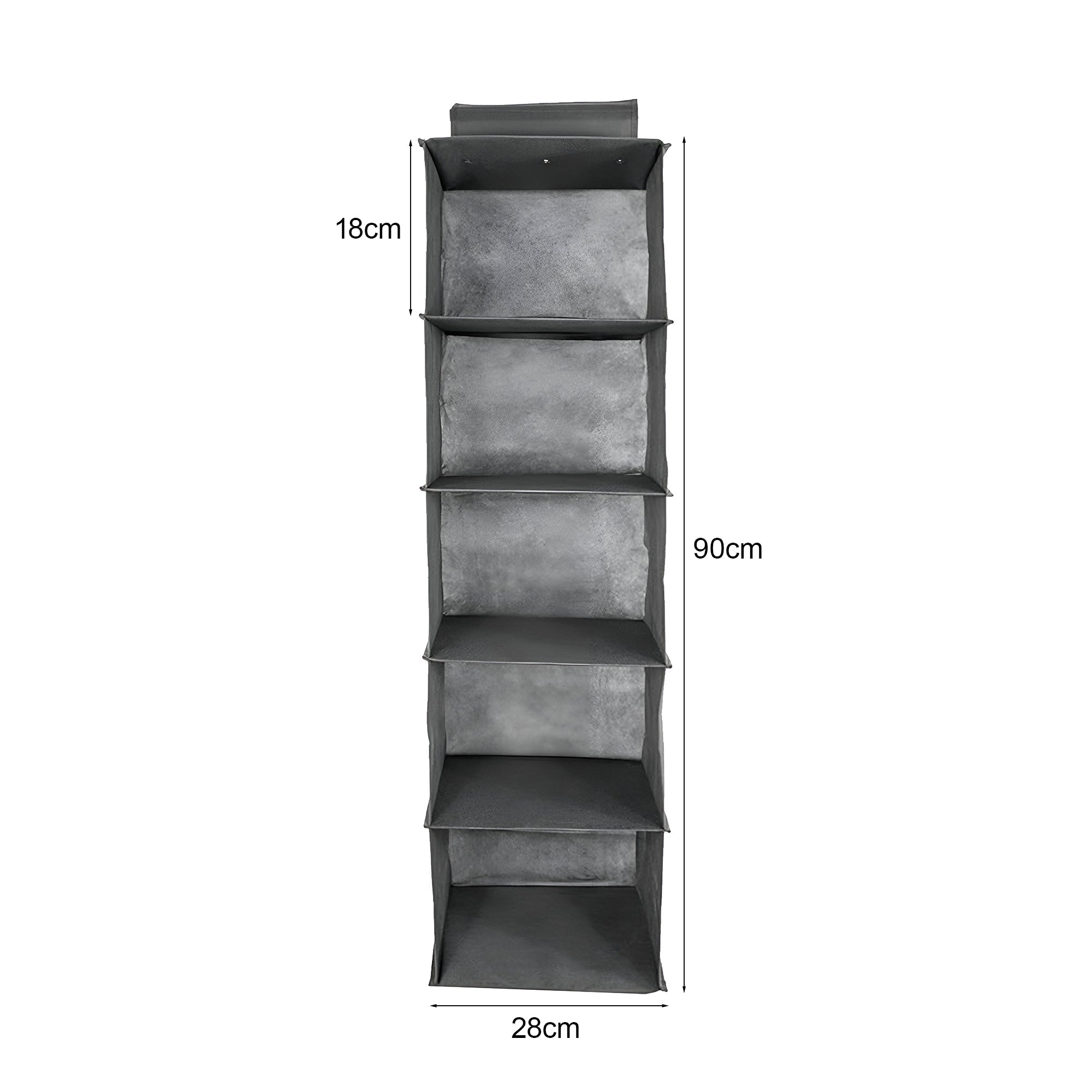 5-Shelf Fabric Hanging Closet Organizer Wardrobe Storage Unit Clothes Shelves