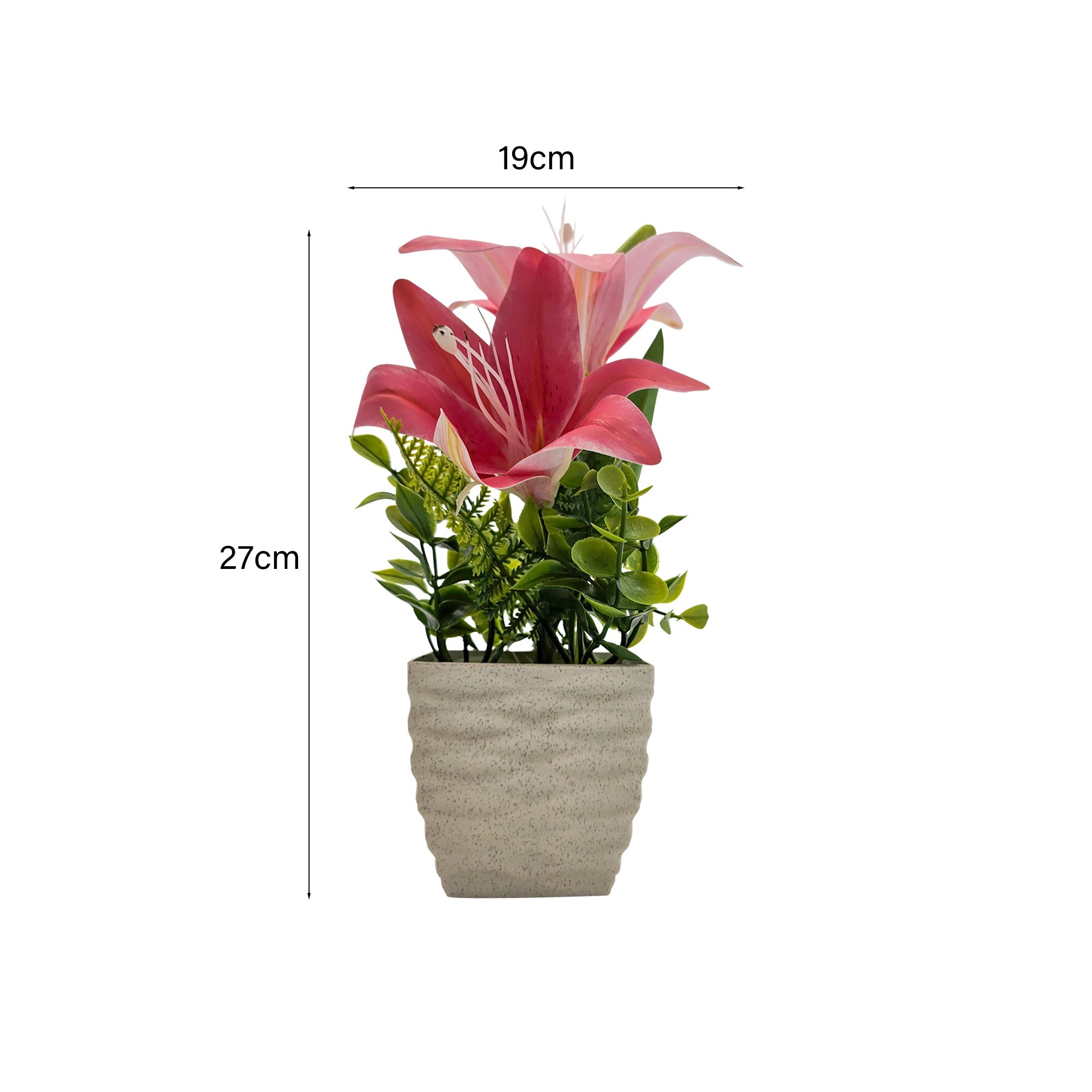 Lifelike Artificial Lily Flowers Potted 2-Pack for Elegant Home Table Decor