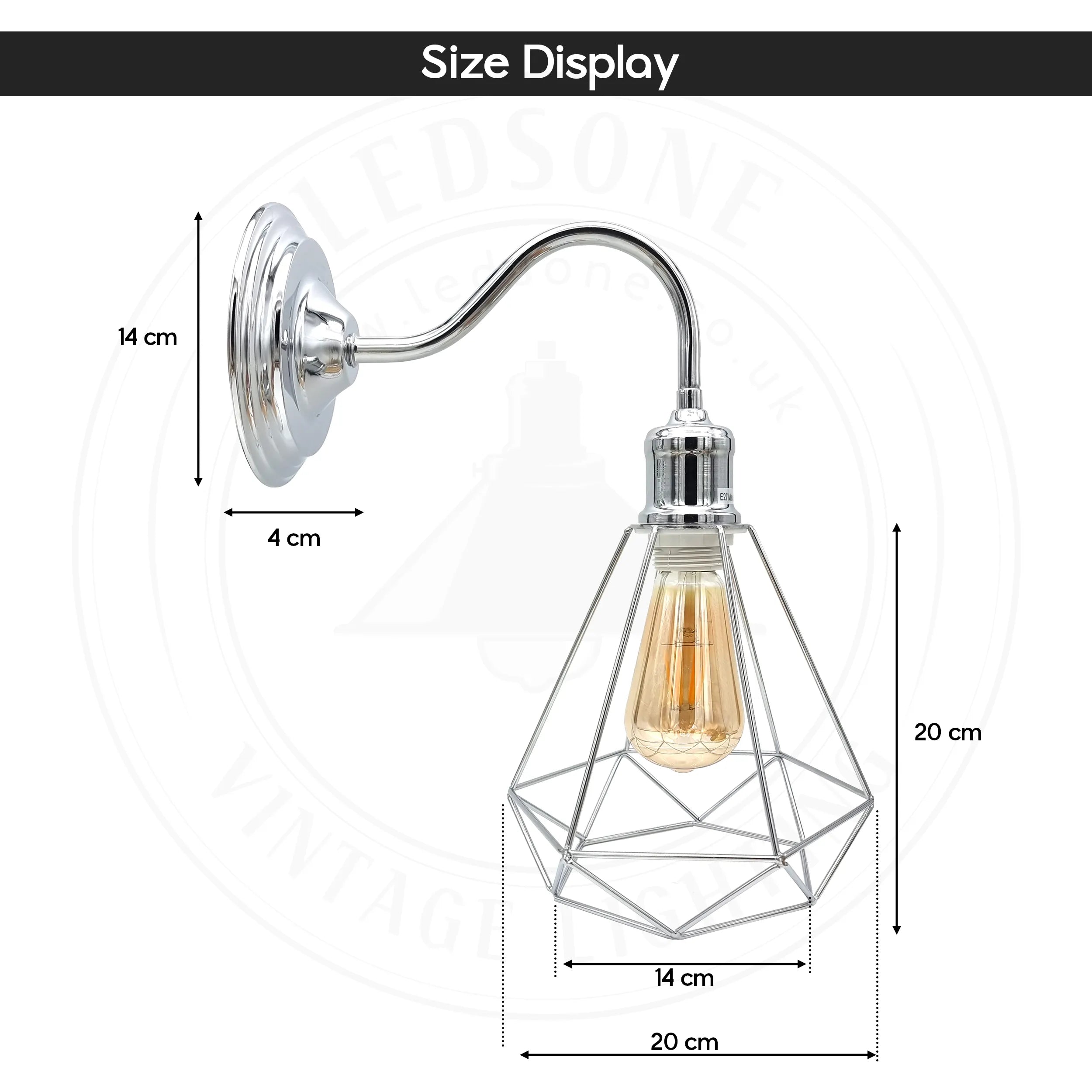 Modern Chrome Swan Neck Wall Sconce Light E27 Holder Fixture