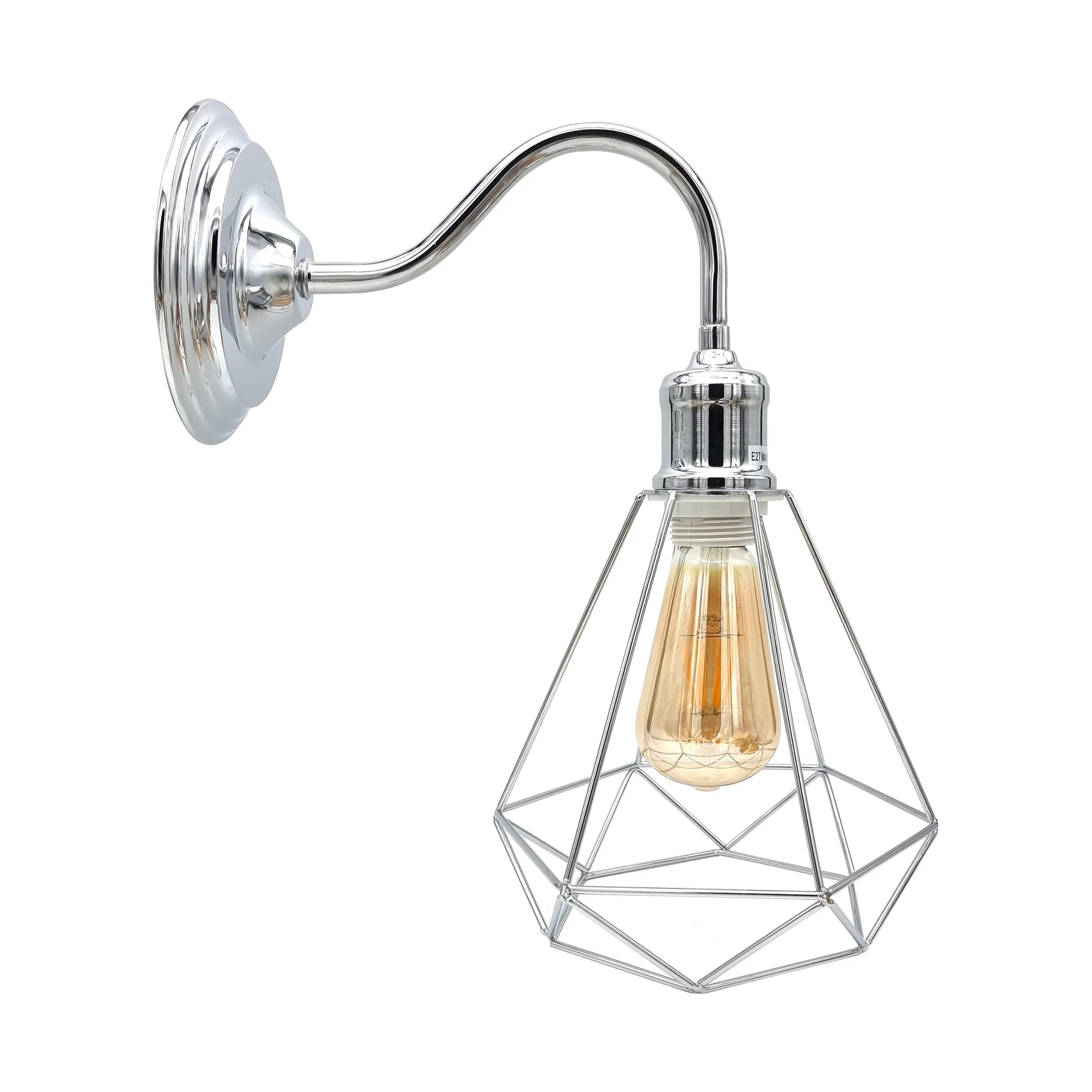 Modern Chrome Swan Neck Wall Sconce Light E27 Holder Fixture