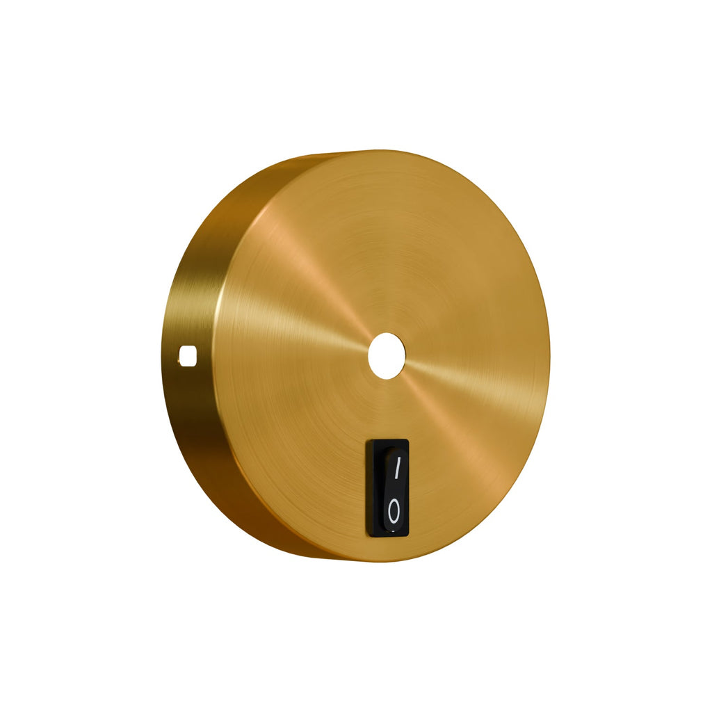 Single Point Drop Metal Ceiling Rose with Integrated Switch for Wall Lights