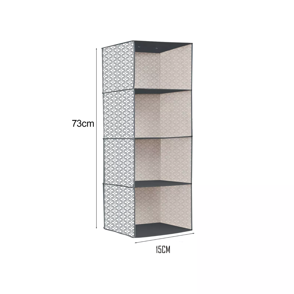 5-Shelf Fabric Hanging Closet Organizer Wardrobe Storage Unit Clothes Shelves