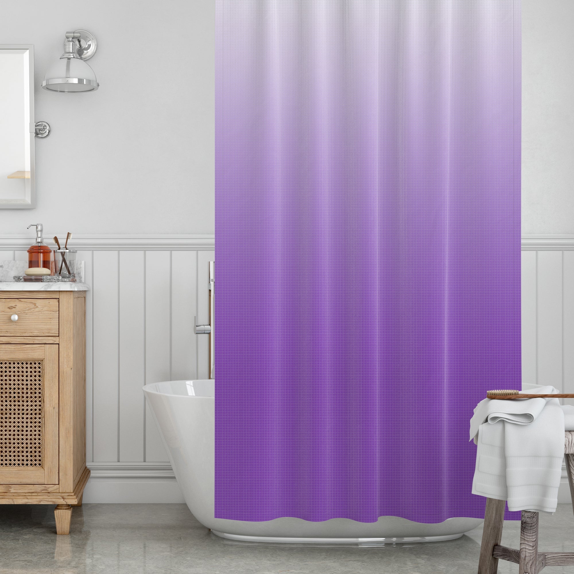 Floral Mildew Resistant Shower Curtain, Waterproof EVA Bathroom Fabric, Durable Easy Clean