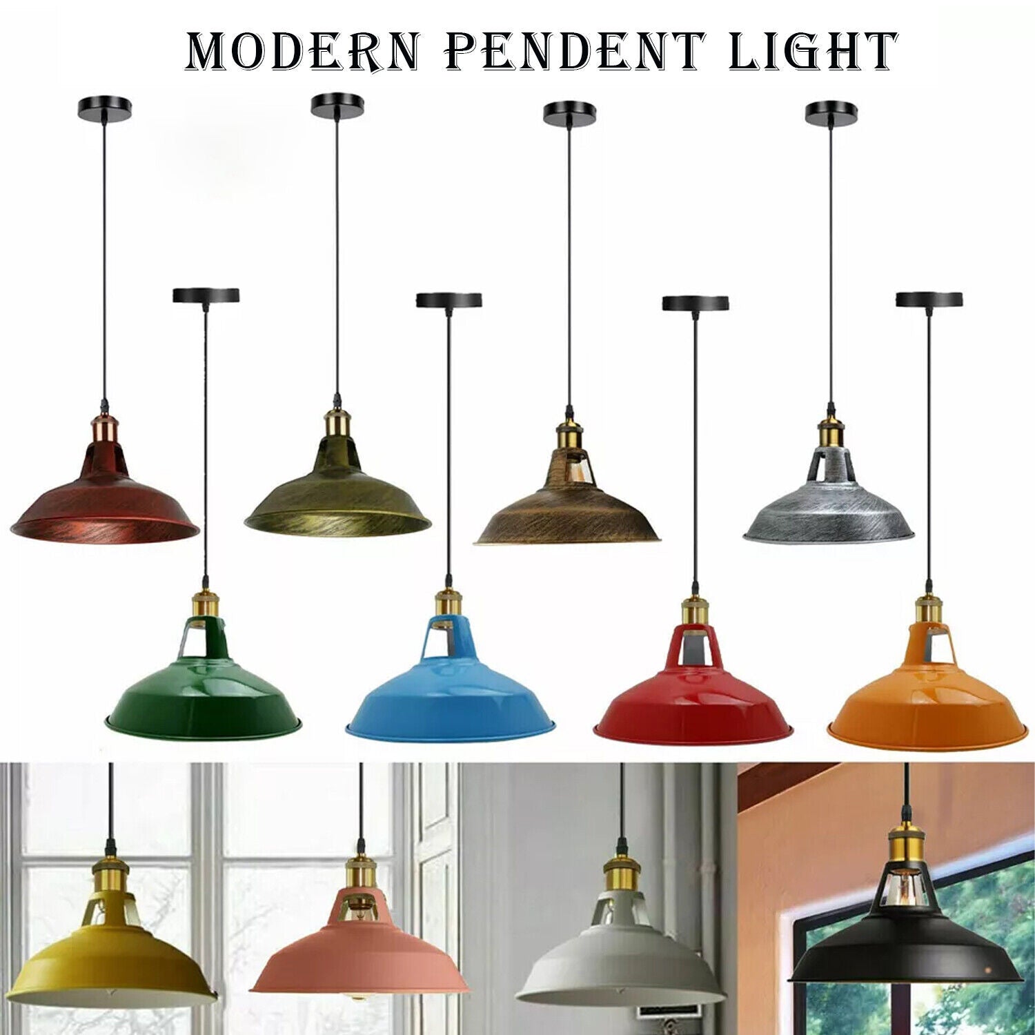 Modern Metal Cone Shade Ceiling Pendant Light Fixture for Contemporary Home Decor