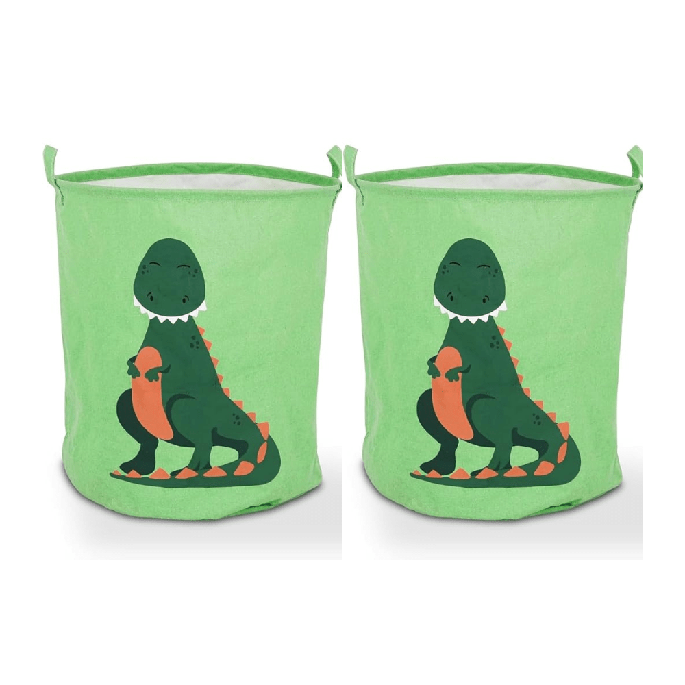 2-Pack Kids Foldable Cotton Laundry Basket for Nursery Storage