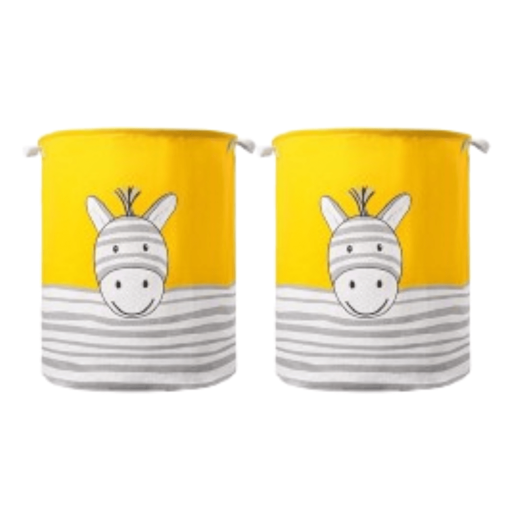 2-Pack Kids Foldable Cotton Laundry Basket for Nursery Storage