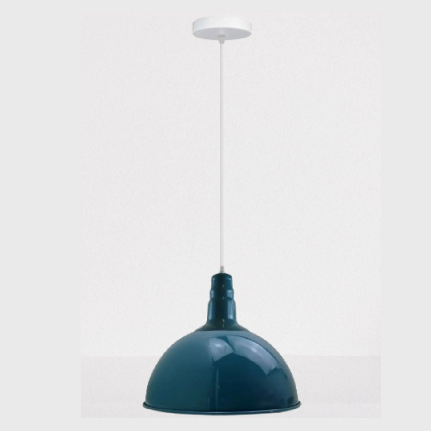 Modern Blue Fabric Drum Pendant Light with Adjustable Hanging Cord