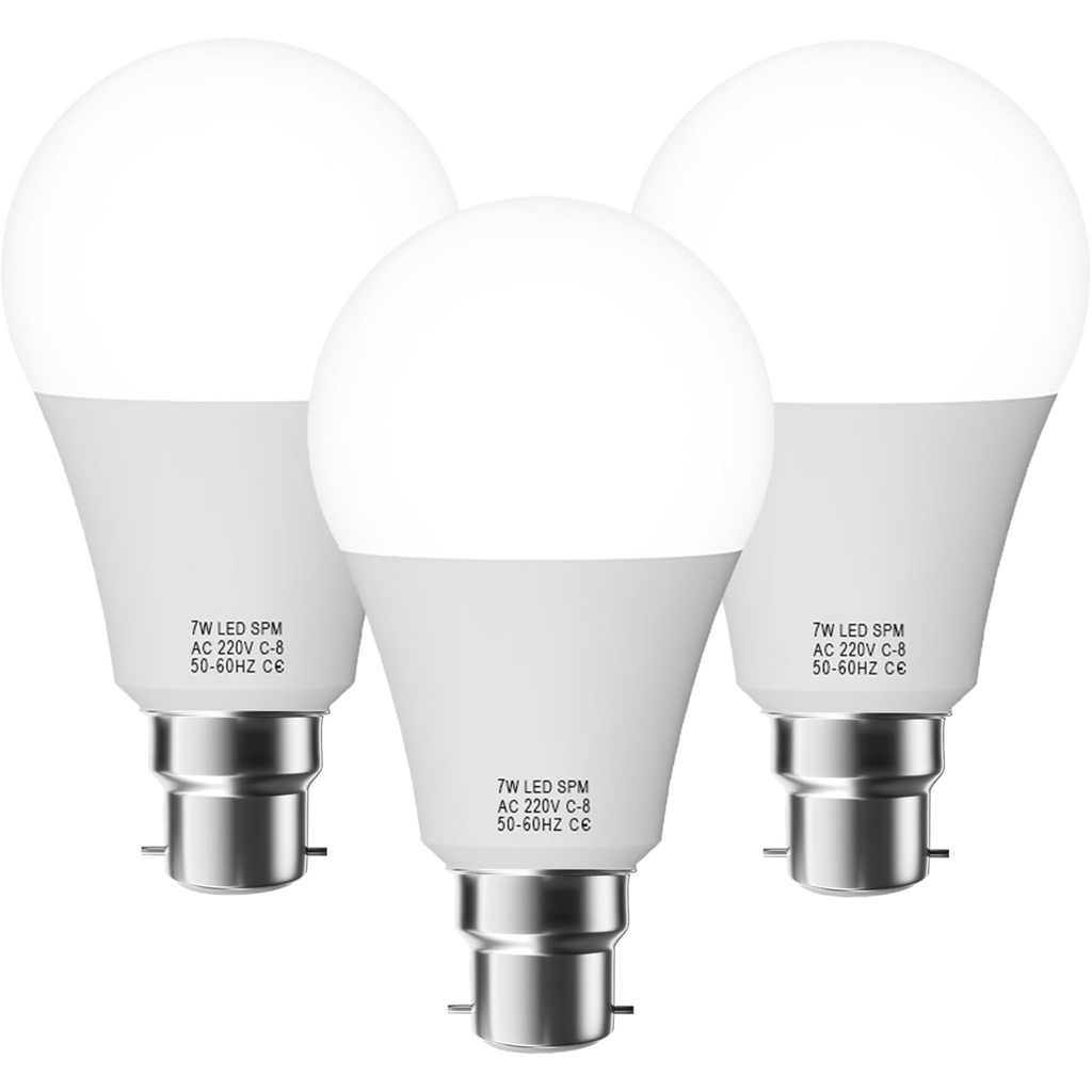 3-Pack LED GLS A60 B22 Bayonet Light Bulbs Cool White Energy Efficient