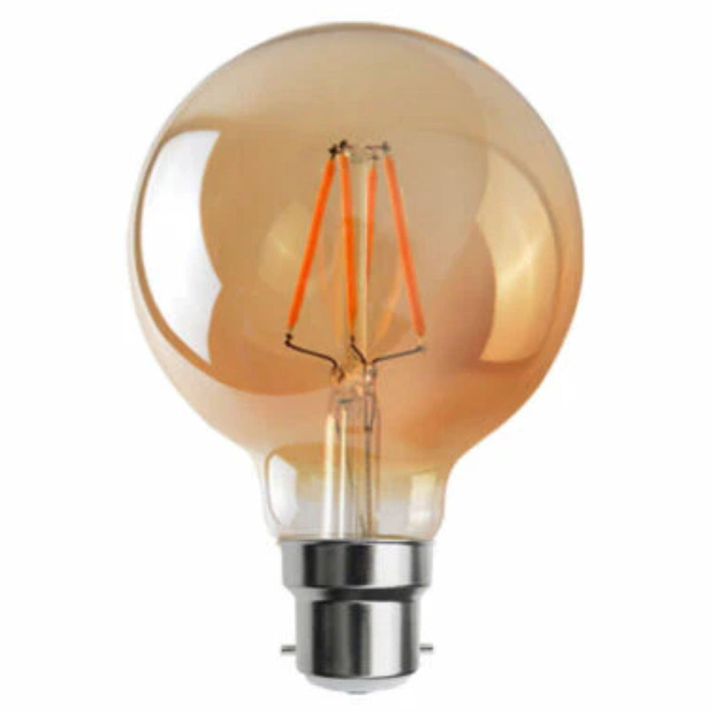 G95 LED Filament Vintage Bulb, 4W B22 Edison Globe, Warm White Dimmable