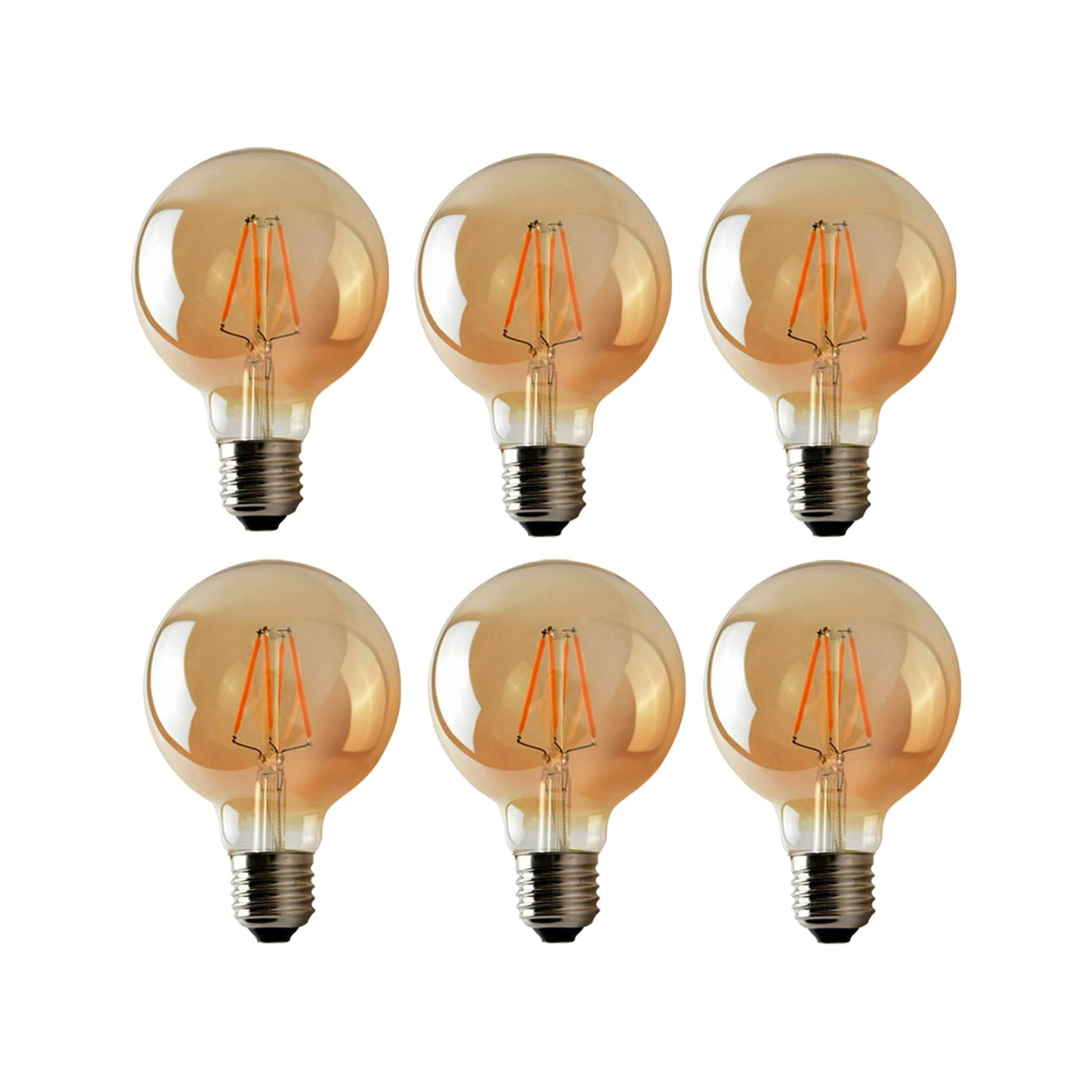 6-Pack G95 E27 4W LED Globe Vintage Edison Decorative Light Bulbs