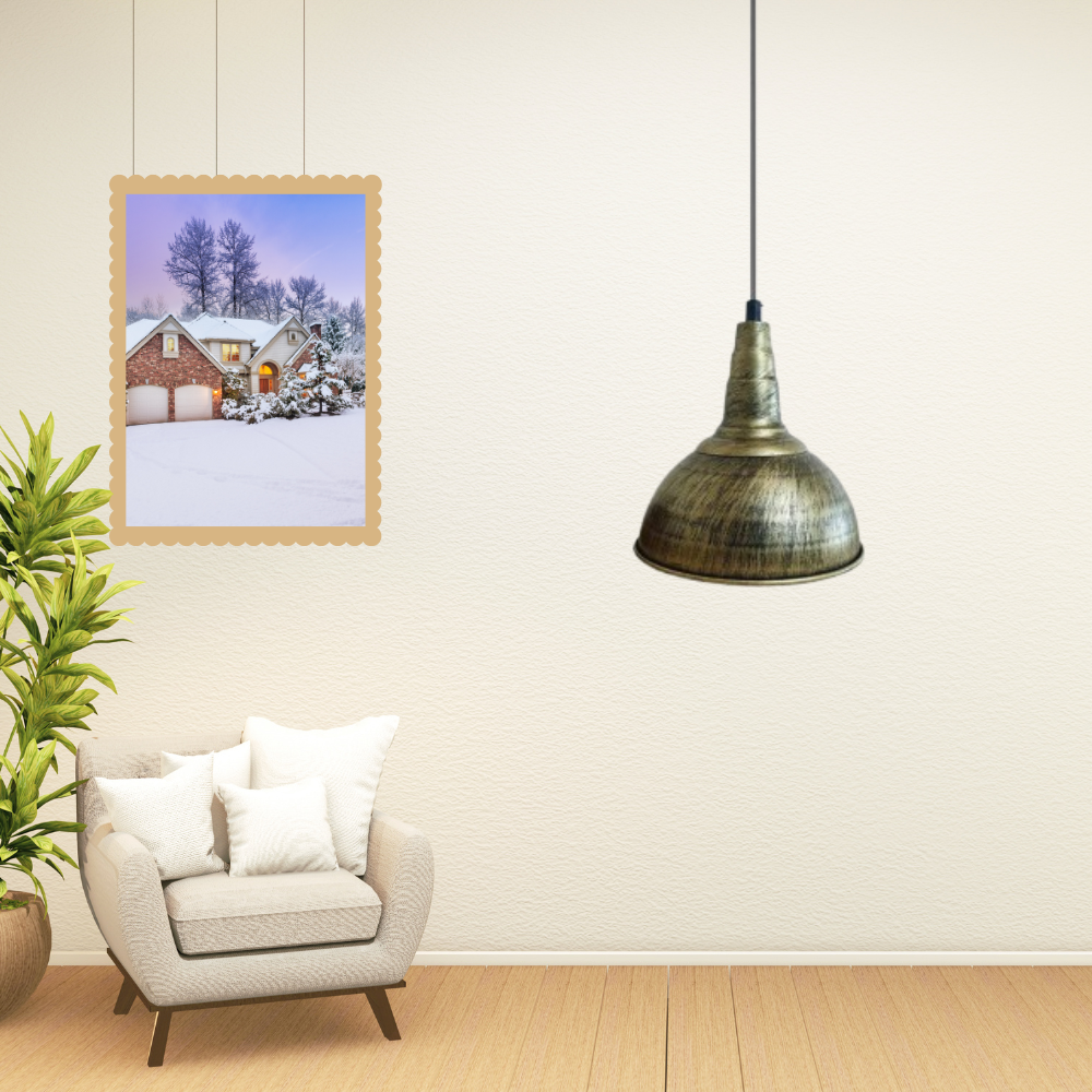Vintage Industrial Metal Dome Pendant Light with Adjustable Hanging Cord