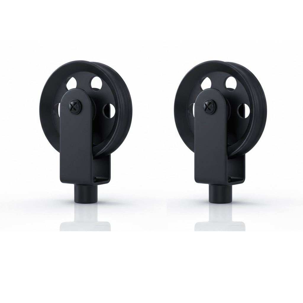 Adjustable Industrial Black Metal Pendant Light Pulley System for Cable Management