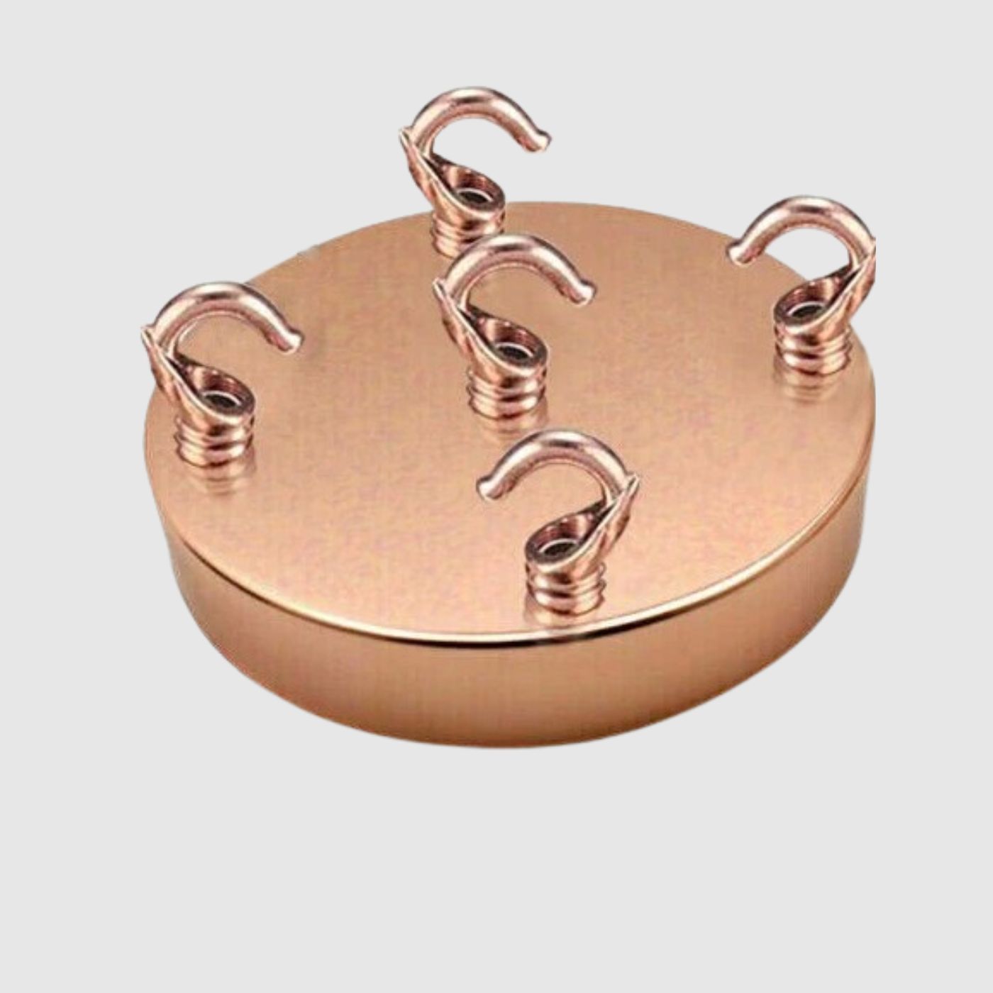 Multi-Outlet Rose Gold Ceiling Rose with Hook for 5 Pendant Lights