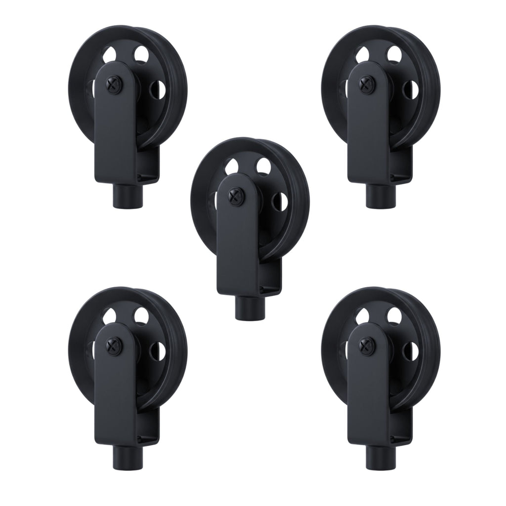 Adjustable Industrial Black Metal Pendant Light Pulley System for Cable Management