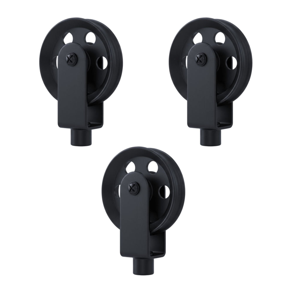 Adjustable Industrial Black Metal Pendant Light Pulley System for Cable Management