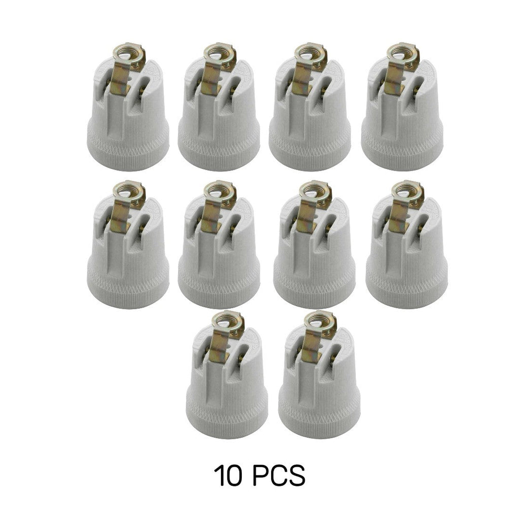 Durable White Ceramic E27 Edison Screw Bulb Holder Socket for Heat Lamps
