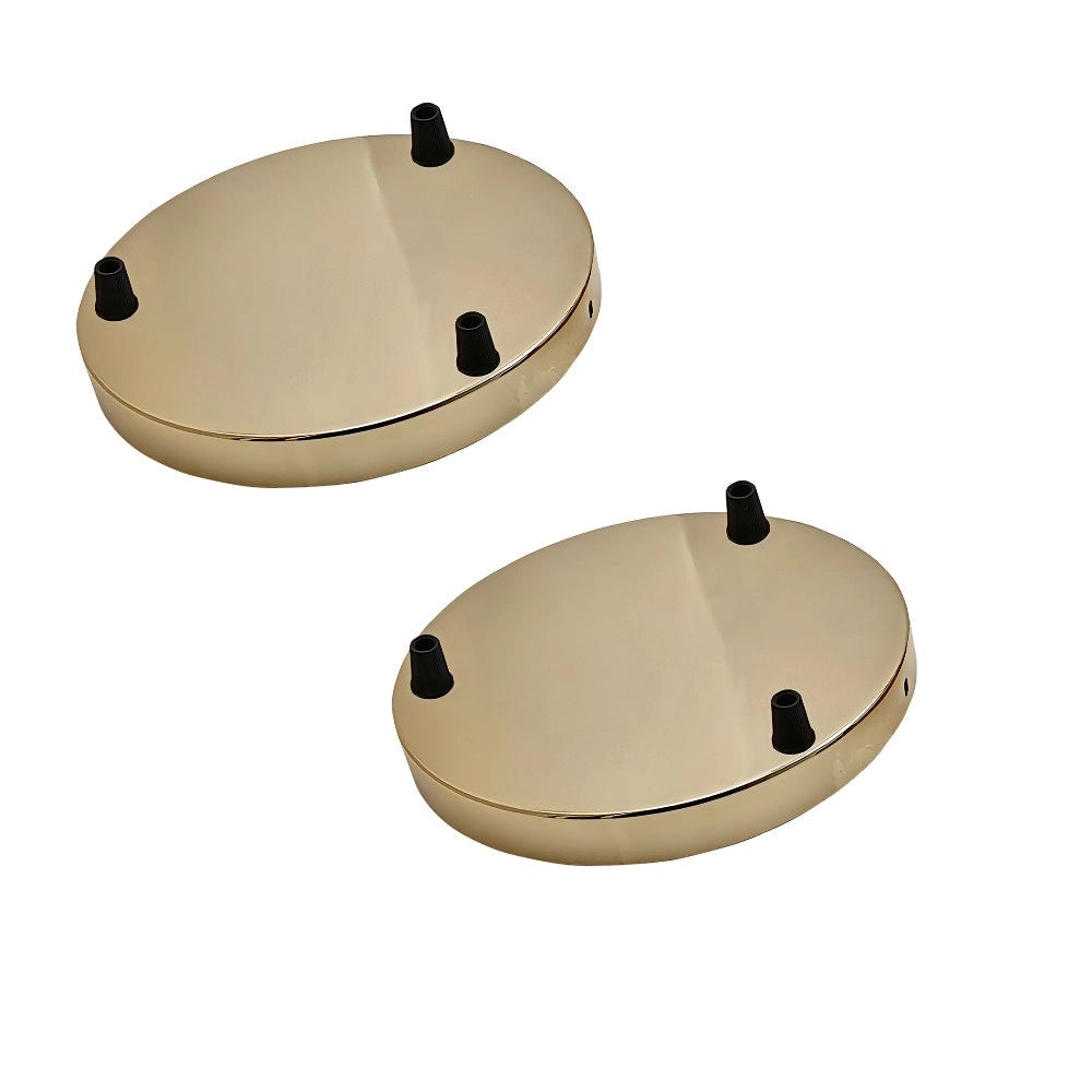 Vintage French Gold 3-Outlet Ceiling Rose for Pendant Lights Decorative Fixture