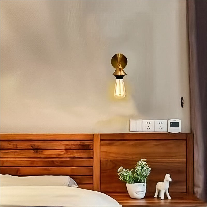 Charming Retro Metal Wall Sconce Light Fixture, Industrial Chic E27 Base