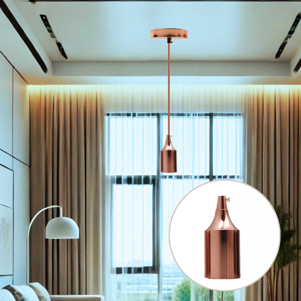 ES E27 Bottle Shape Lamb Holder 9.5cm x 4.5cm Rose Gold ~ 5777