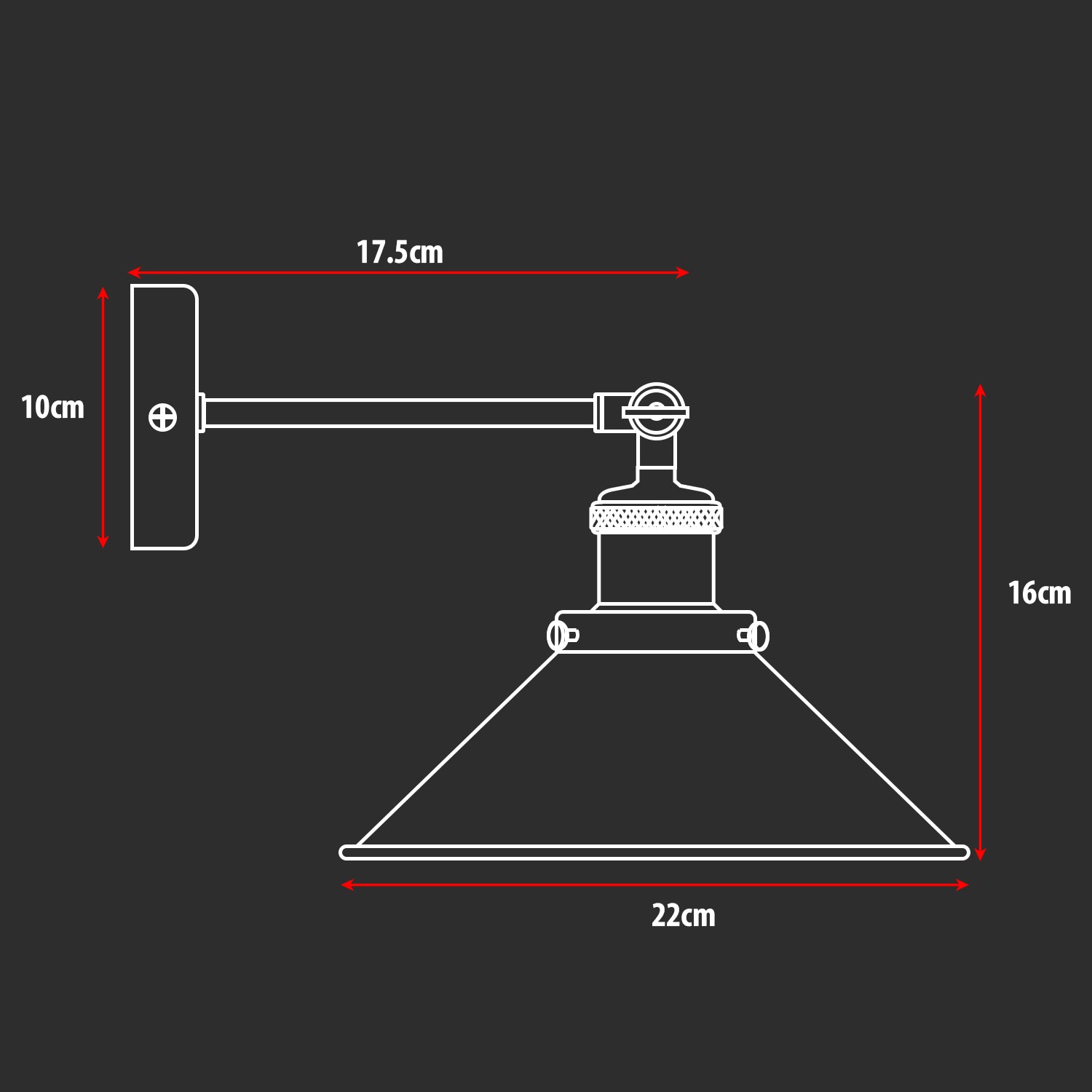 Adjustable Industrial Wall Lamp | Retro Metal Shade~5906