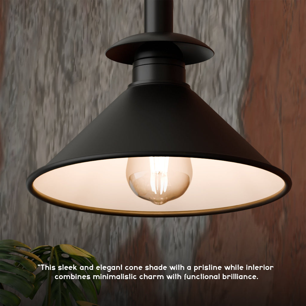 Industrial Black Hemp Rope Wall Sconce Light with Cone Shade Accent
